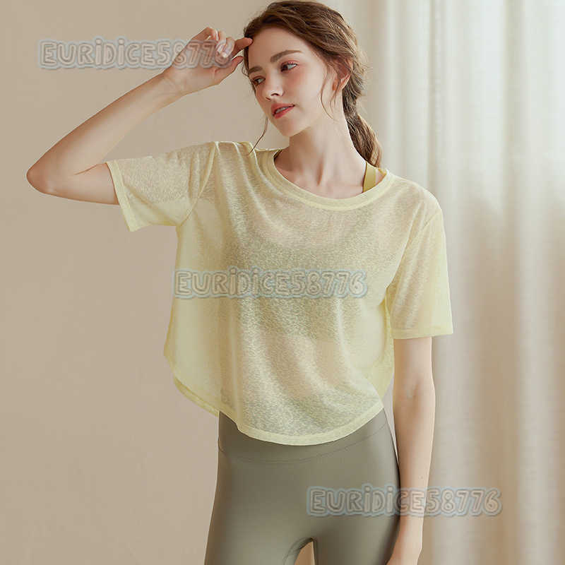 Loose Quickdry Yoga Shirt for Women Breathable Slimming Short Sleeve Tshirt Lightweight Sports Top Summer Fitness Wear H250825