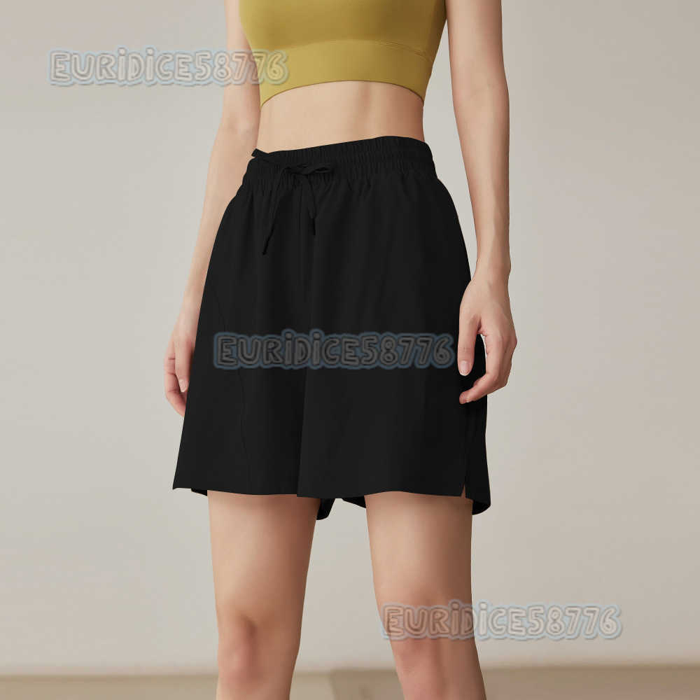 2025 Womens Sports Shorts Quickdry Summer Highwaist Loose Thin Badminton Shorts Fivepoint Yoga Fitness Midlength Shorts H250825