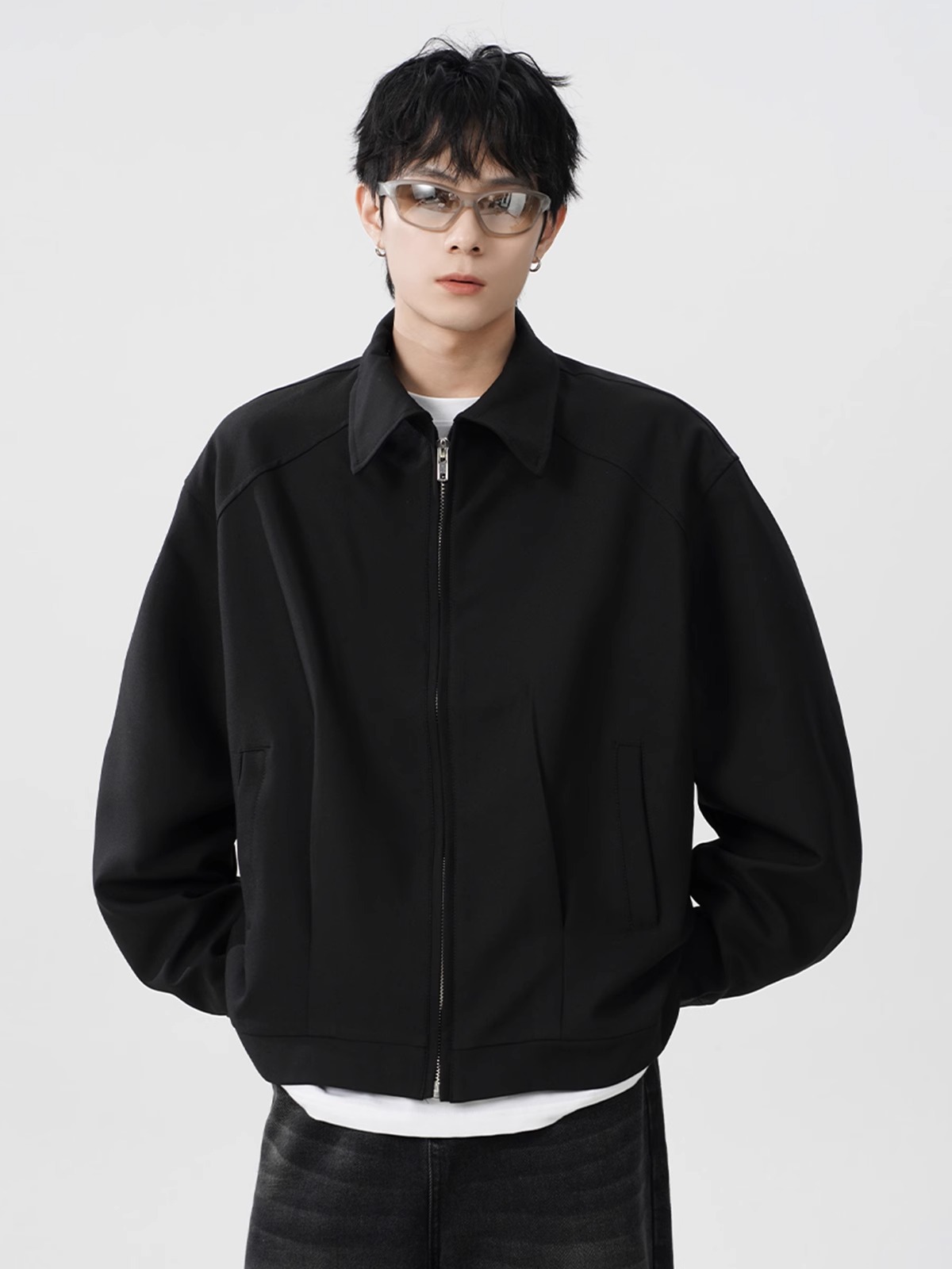 L2202 Sweatshirt Men's Fashion Brand Waffle Fake Two-piece 2024 Autumn New Long-sleeved T-shirt
