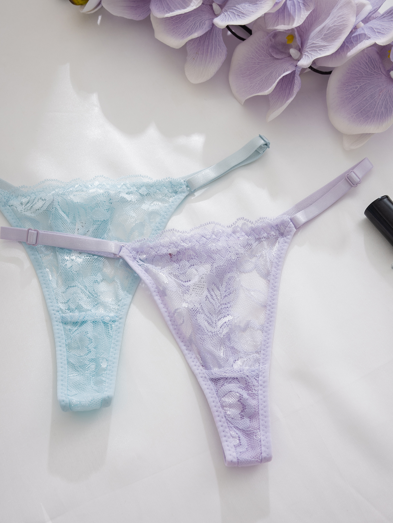 Multicolor Lace Thong Panties Set - 10 - Piece Assorted Colors for Women