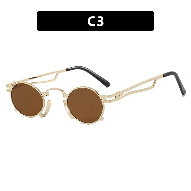 2025 Small Round Punk Sunglasses Retro Color Lens Shades for Hipster Street Style