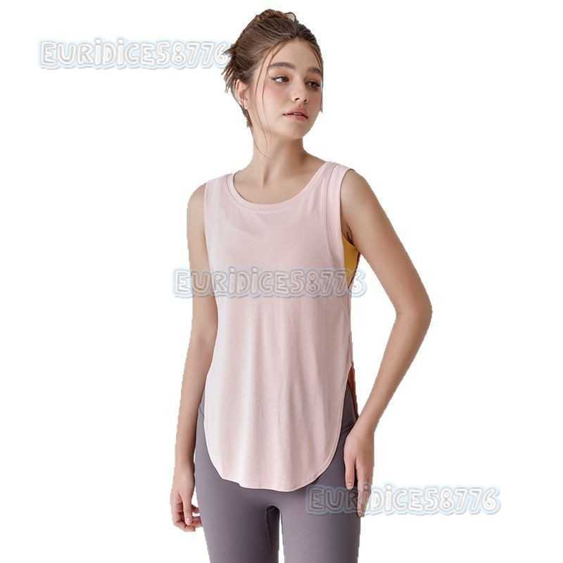 Sports Vest for Women Loose Fit Hipcovering Slimming Yoga Top Tshirt Summer Thin Style Training Fitness Sleeveless Coverup H250825