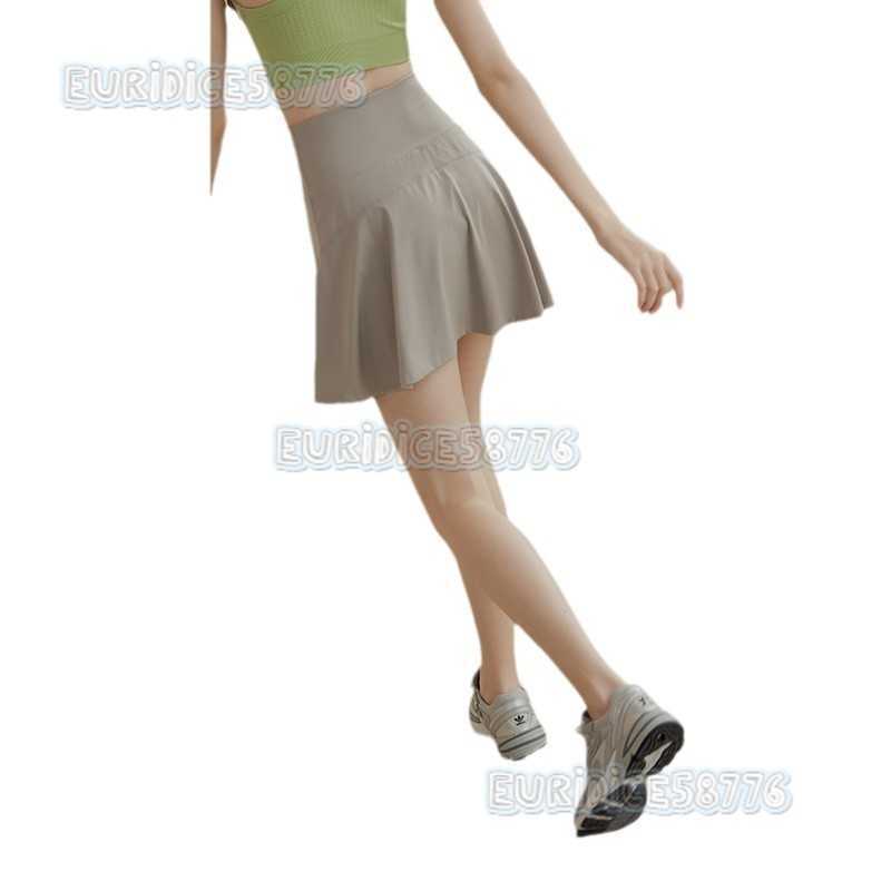 Sports Short Skirt Fake Twopiece Running Skirt Womens Summer Quickdrying Hip Covering Antilight Breathable Tennis Yoga Skirt Pants H250825