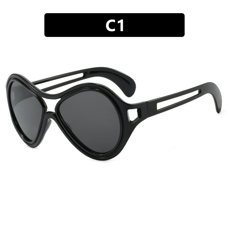Futuristic Over sized Sunglasses Bold Unisex Frame with U V 400 Protection Retro Tech Inspired Style