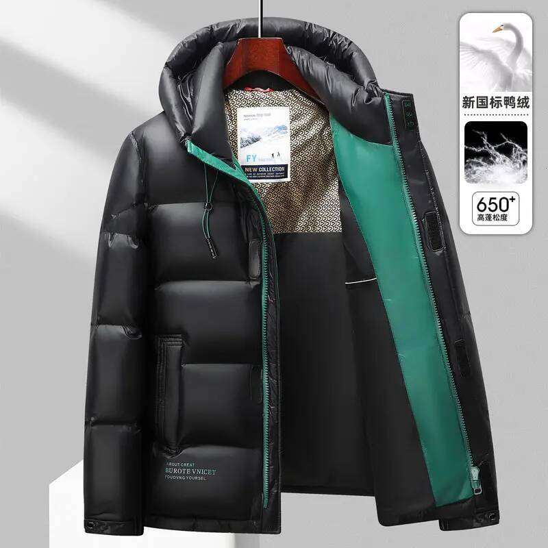 2023 New Gloss Plush Winter Warm Jackets Windproof Light Jacket Men 90% Duck Down Coat Male