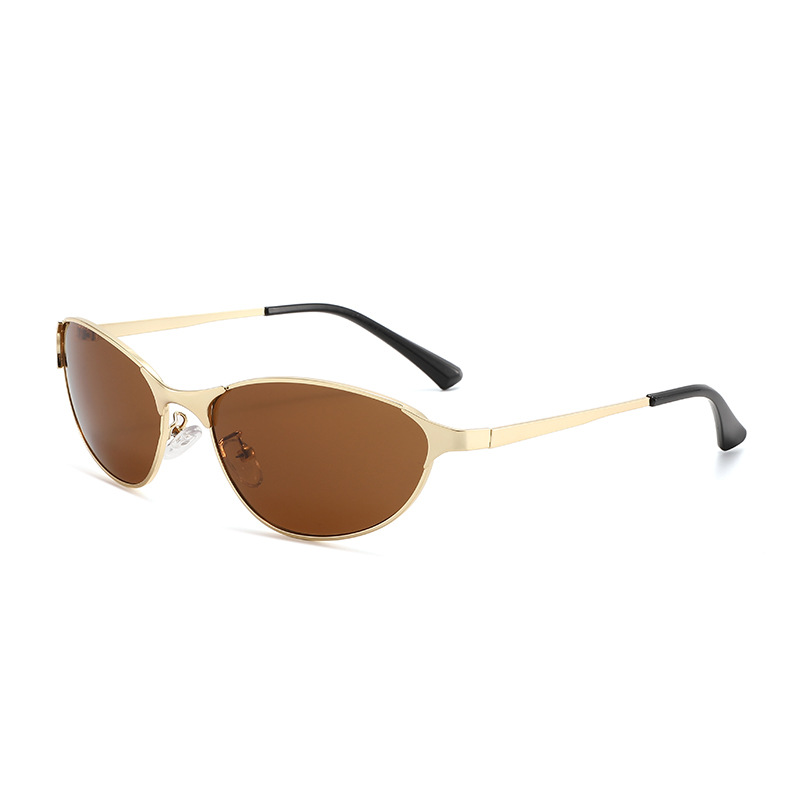Y2K Cat Eye Metal Sunglasses Trendy UV Protection Shades for Women Street Style