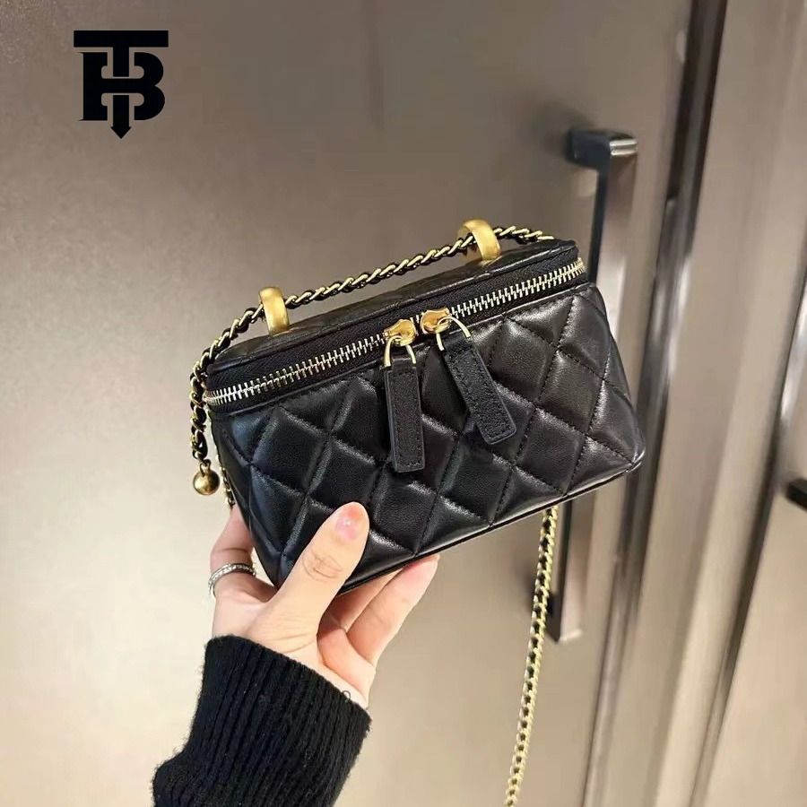 TB BHULAMTE Designer Sheepskin Bag Genuine Leather Ladies' Bag Golden Ball Quilted Chain Bag High-end Luxury Bag Lipstick Crossbody Small Square 