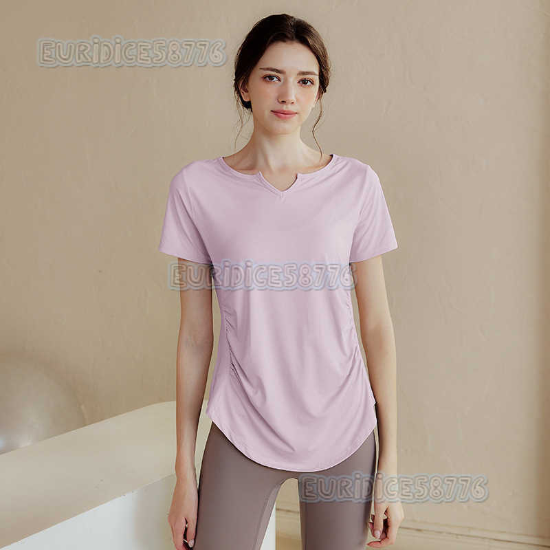 Womens Yoga Top Loose Slimming Quickdry Short Sleeve Tshirt Cool Running Sports Top Morning Jogging Workout Fitness Clothing H250825