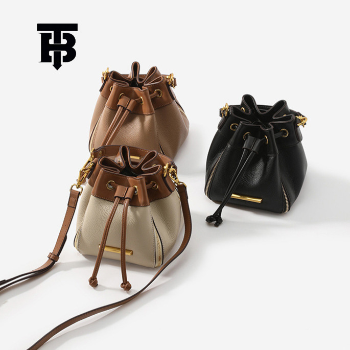 TB BHULAMTE Luxury New Women's Crossbody Color Blocked Fashion Bucket Large Capacity Side Zipper Handbag Versatile Trendy Shopping Shoulder Bag Z