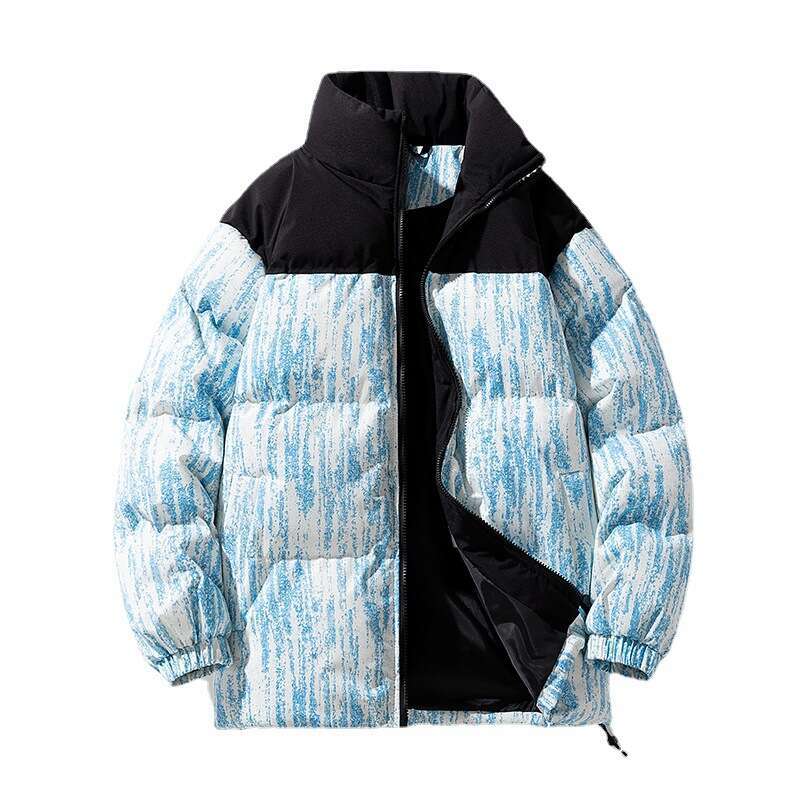 Winter Tie-Dye Gradient Jacket For Men And Women, Street Style Loose Fit, Casual Couple's Versatile Cotton Coat