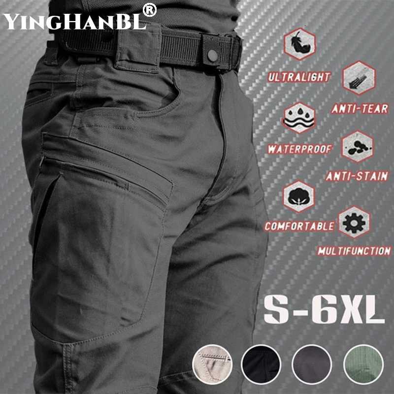 Summer Casual Lightweight Army Military Long Trousers Men Waterproof Quick Dry Cargo Camping Overalls Tactical Pants Breathable W250826