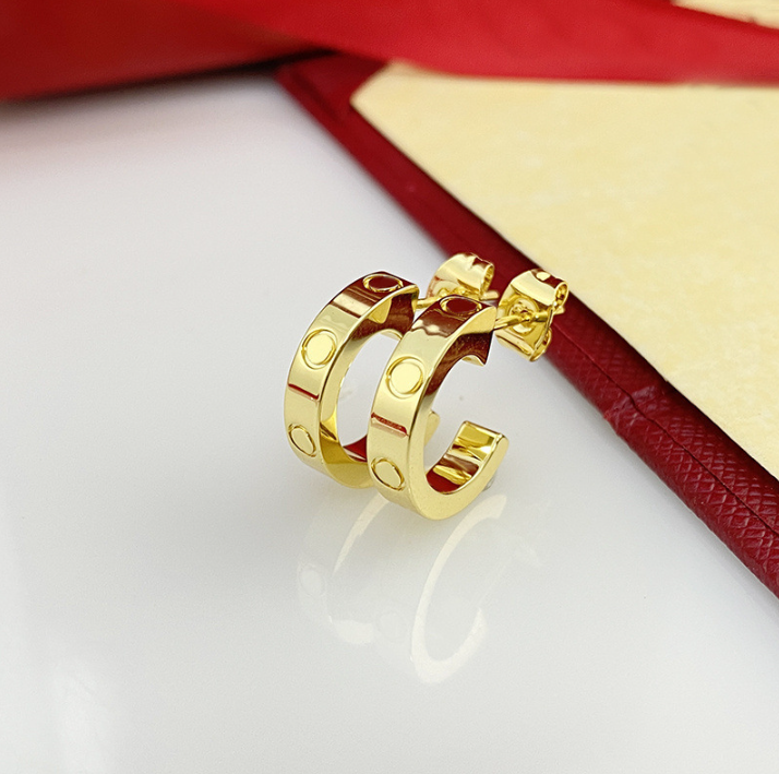 Designer Studs Ear Clip Earring Silver Ear Stud Famous Women Cross Round Crystal Rhinestone Earrings Bride Wedding Party Love Jewerlry Christmas Gifts 9mm 12mm