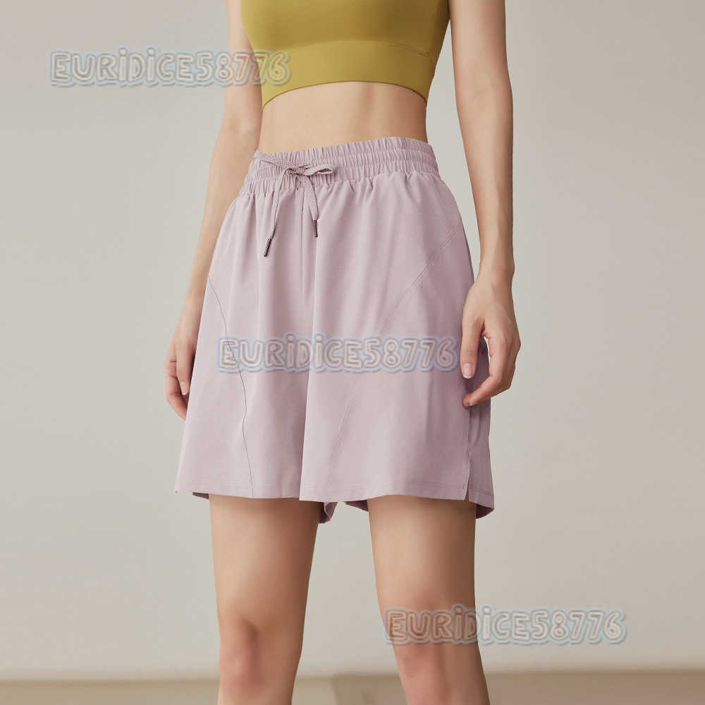2025 Womens Sports Shorts Quickdry Summer Highwaist Loose Thin Badminton Shorts Fivepoint Yoga Fitness Midlength Shorts H250825