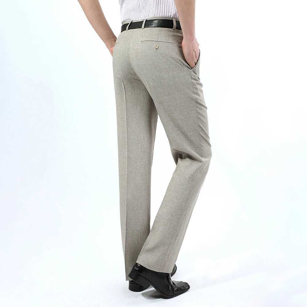202 Big Size 44 Summer Comfortable Business Linen Pants Mens High Quality Casual Trousers Straight Work Suit Pants Male 8 Colors W250826