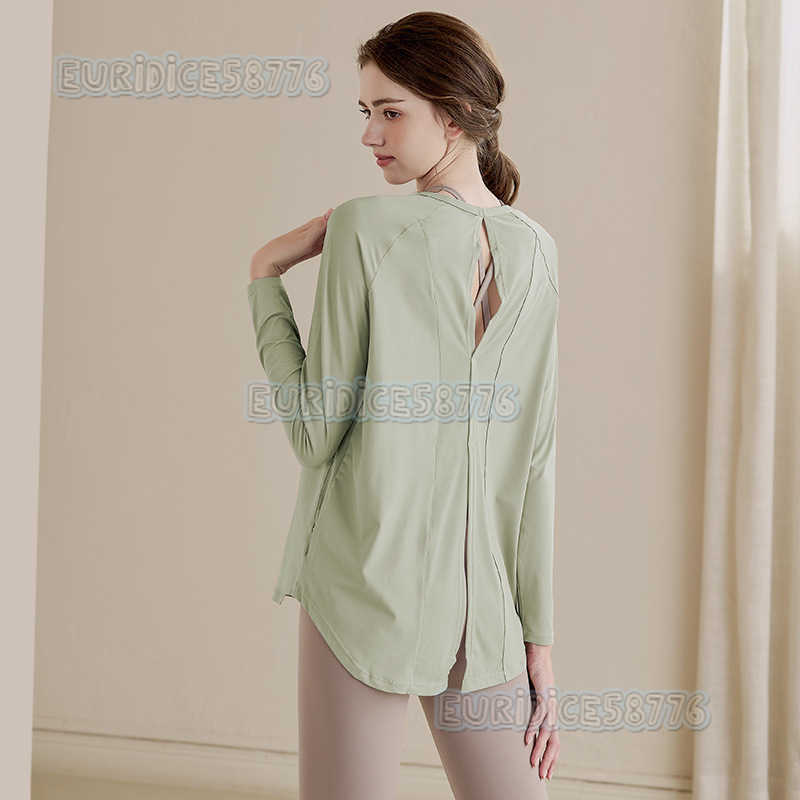 2025 New Highend Sports Top for Women Quickdry Running Yoga Shirt Loose Pilates Training Long Sleeve Tshirt H250825