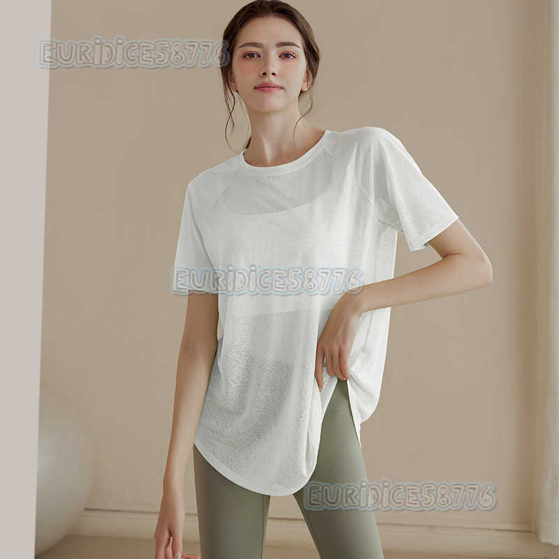 Loose Yoga Shirt for Women Lightweight Sports Top Slimming Quickdry Short Sleeve Tshirt New Summer Fitness Wear H250825