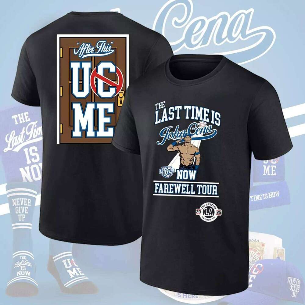 HOT 2025 Summer Men's TEE New Arrivals John Cena The Last Time Is Now 16x Farewell Tour Los Angeles T-Shirt 100% Cotton
