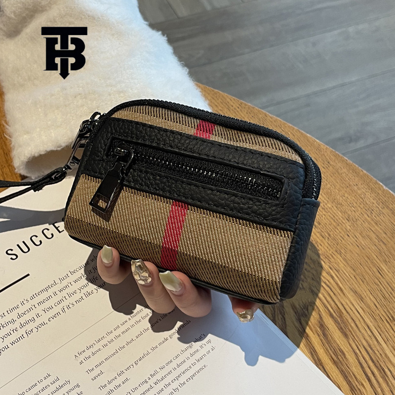 TB BHULAMTE Designer Women's Luxury Wallet New Exquisite High End Mini Compact Storage Bag Zipper Coin Bag Free Shipping Fashion Stripe Phone Bag