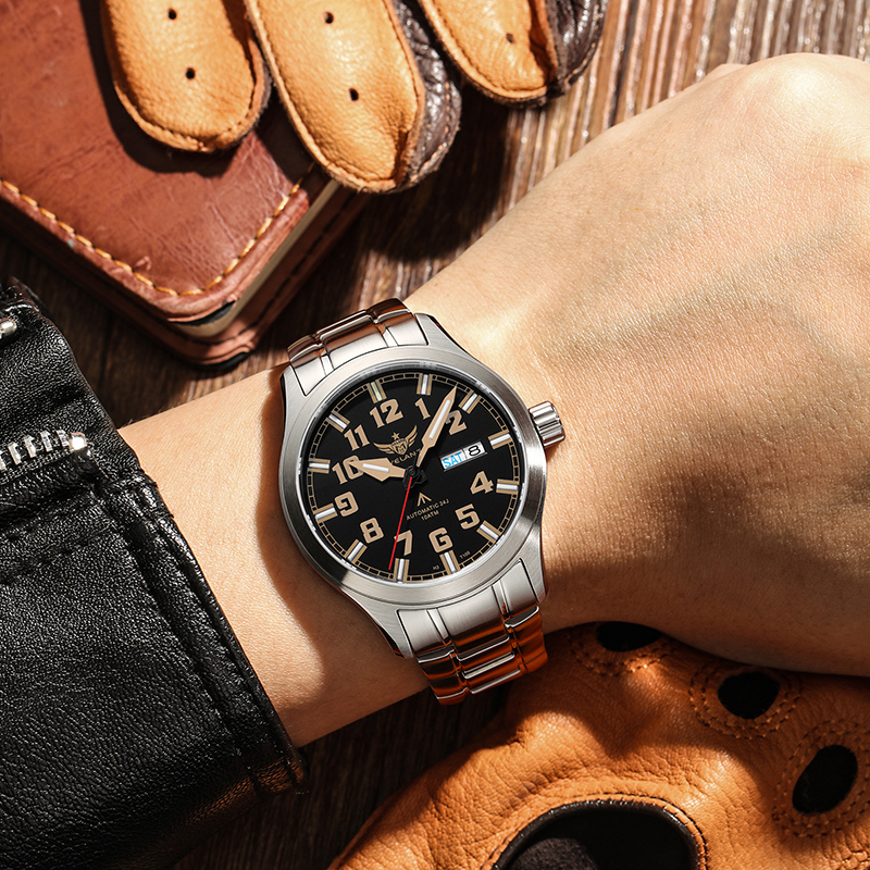 Yelang V1007 42MM Men Watch NH36 Luminous T100 Brand 100M Waterproof Mechanical Automatic Watch Sapphire Lens Reloj Business