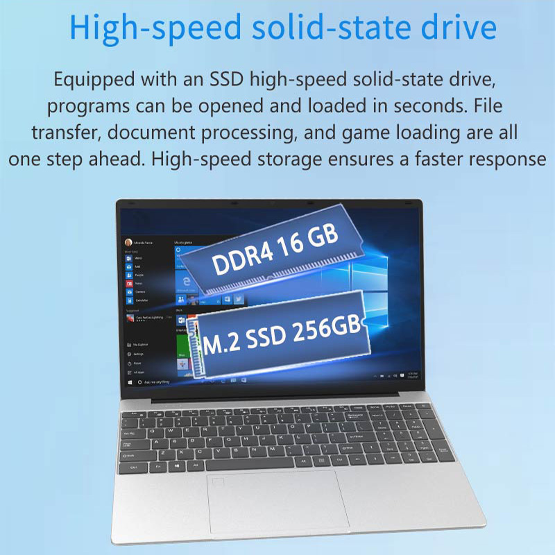 2025 New Lightweight 15.6-inch Laptop Intel UHD Graphics N5095 Ultrabook 5000 mAh Long Battery Life for Business and Office Use