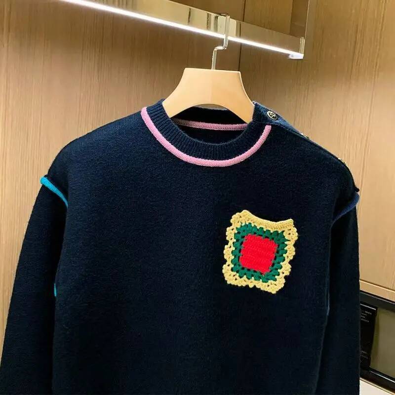 Top Grade New Fashion Designer Brand Street Wear Knit Pullover Letter Sweater Autum Winter Casual Jumper