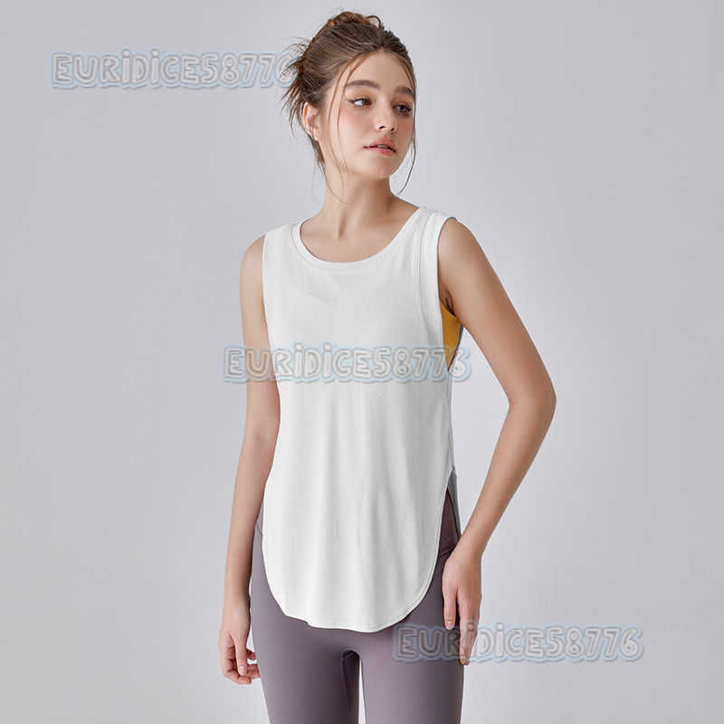 Sports Vest for Women Loose Fit Hipcovering Slimming Yoga Top Tshirt Summer Thin Style Training Fitness Sleeveless Coverup H250825