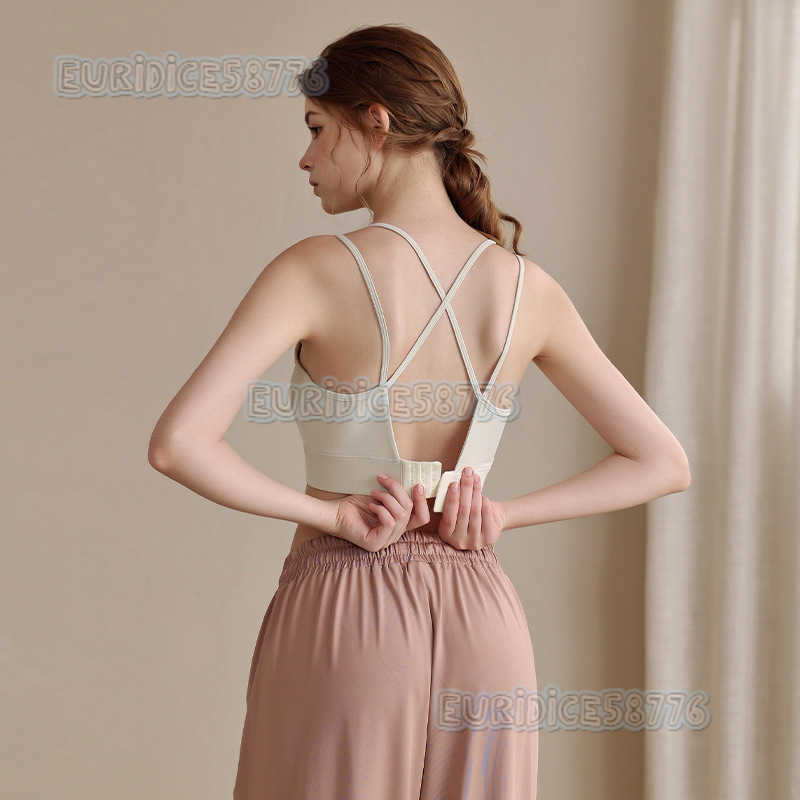 Highend Yoga Sports Bra Cross Back Shockproof Gathered Yoga Running Fitness Onepiece Sports Bra H250825