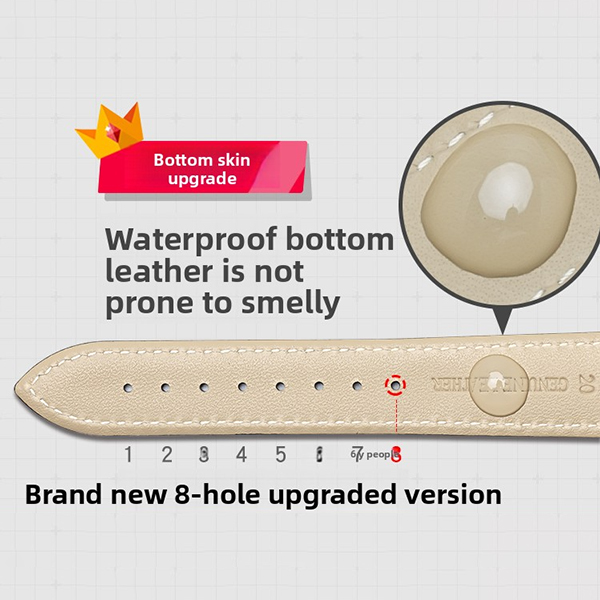 Premium Handcrafted Leather Watch Strap for Men & Women - Genuine Material Butterfly Clasp-808