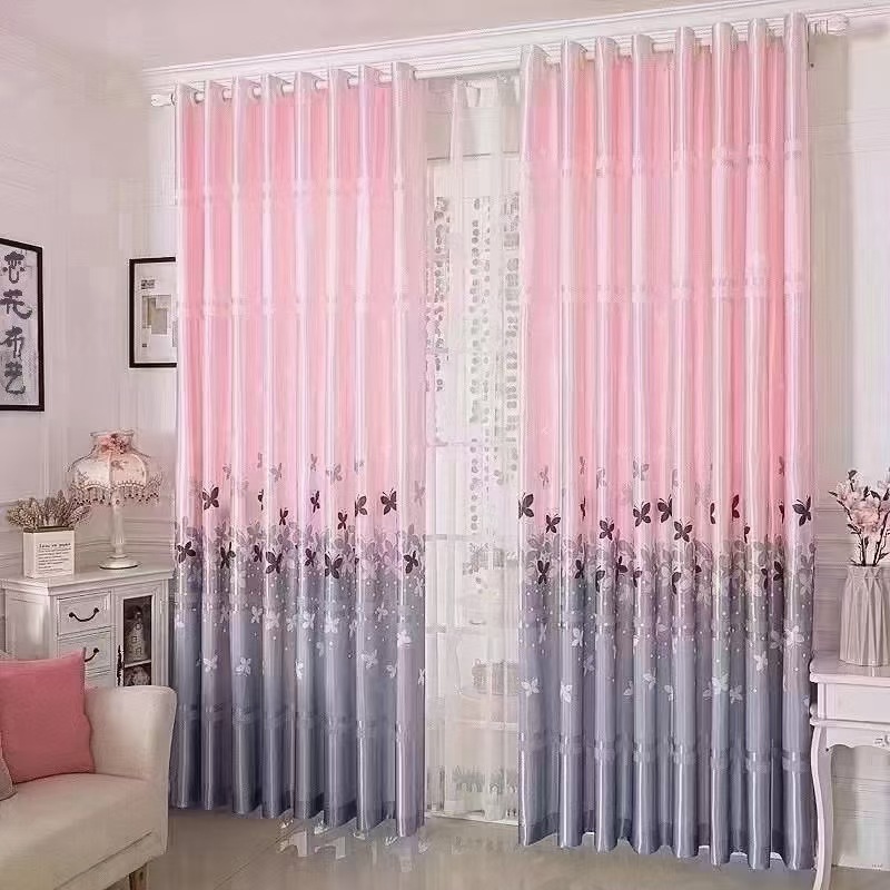 YL-37039 digital printed fabric shower curtain waterproof thick bathroom hook partition curtain