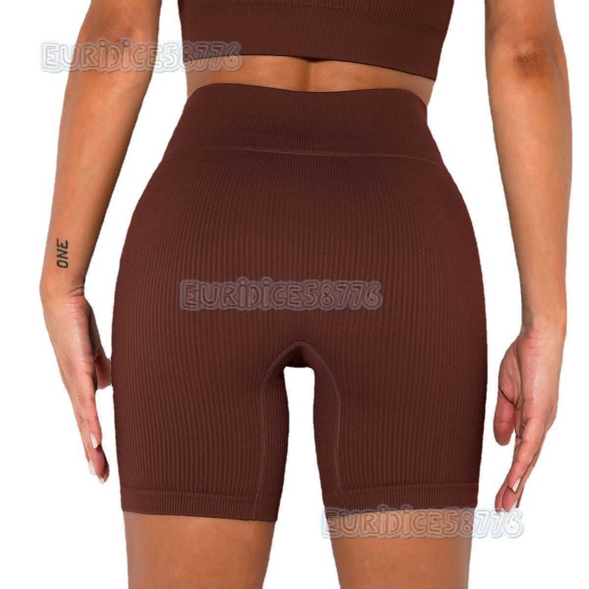 Threaded Yoga Shorts Celebrity Seamless High Waist Hip Lift Sports Tight Fitness Shorts for Women H250825