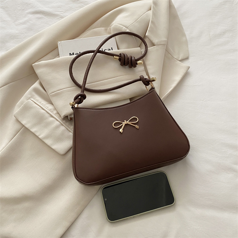 Autumn New Women s Shoulder Bag French Bow Handbag Women s New Armpit Bag Autumn New Designer Bag New Women s Crossbody Bag