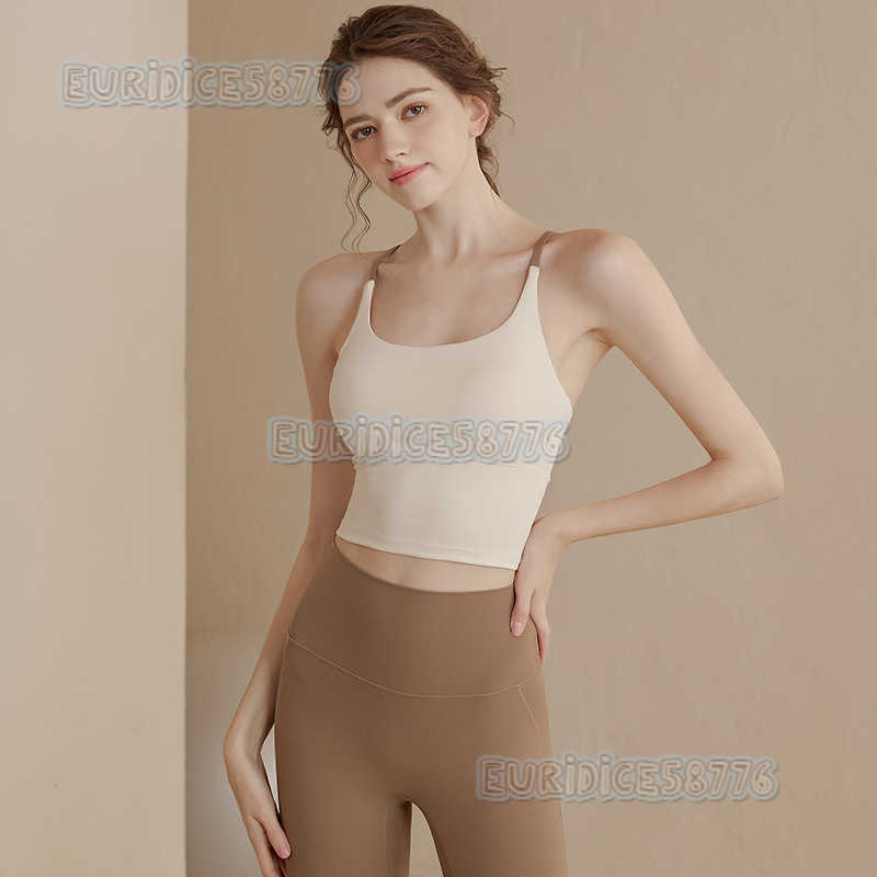 Cross Back Strap Sports Bra for Women Shockproof Quickdry Fitness Bra Pilates Yoga Vest for Summer H250825