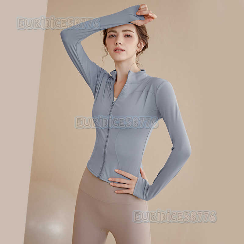 Stand Collar Zipper Yoga Jacket Womens Cardigan Running Cycling Quickdry Sports Top Long Sleeve Autumn Winter Fitness Wear H250825