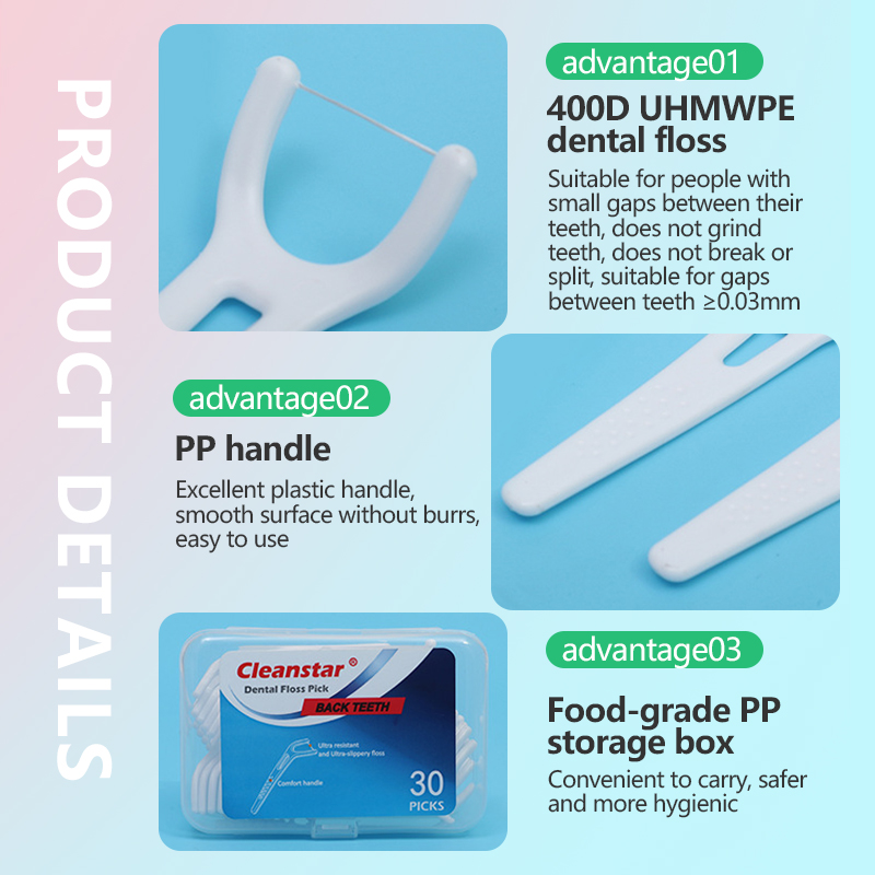 Customized dental floss sticks, multi-size disposable portable storage box, dental floss picks for home use