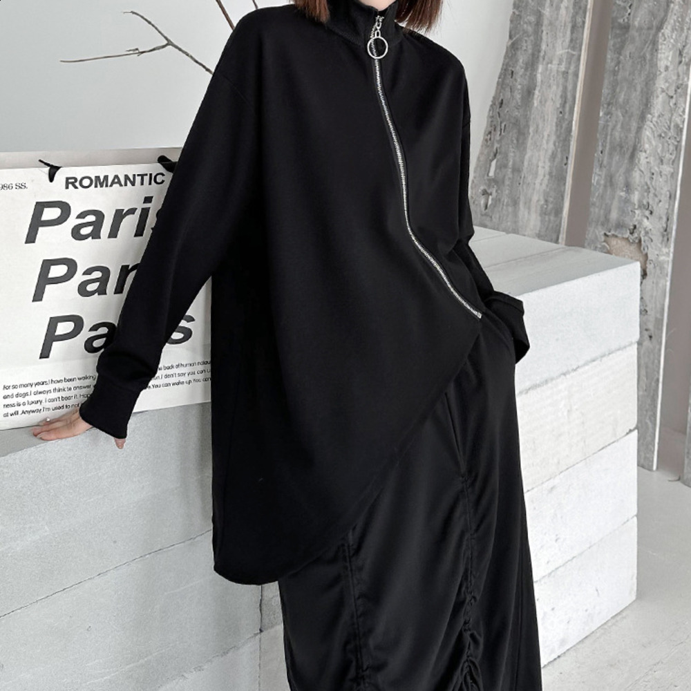 INCERUN Men Cloak Coats Solid Color Turtleneck Zipper Streetwear Irregular Ponchos Fashion Casual Men Long Trench S-5XL 240805