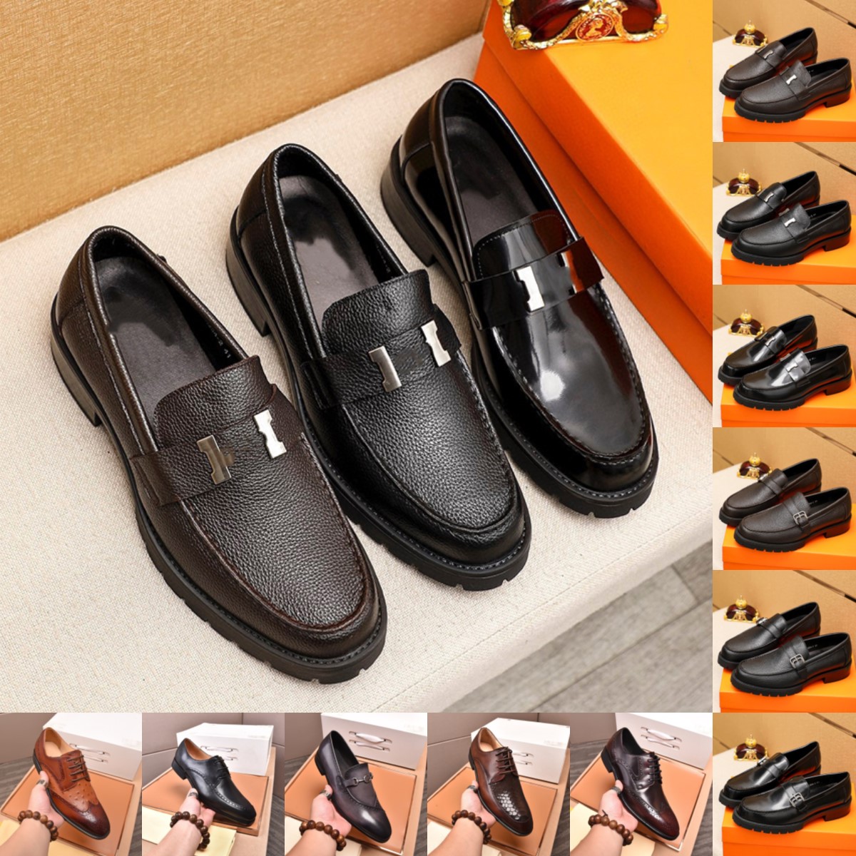 69MODEL Luxury Italian Mens Wedding Oxford designer shoe Genuine Leather Crocodile Pattern Handmade Flat Black Mens Dress Shoes Loafers Man New Style Size 38-46