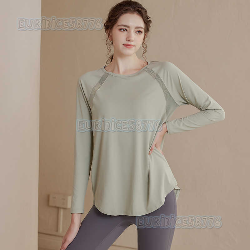 Loose Mesh Sports Top for Women Breathable Slimming Plus Size Yoga Shirt Long Sleeve Tshirt for Running and Fitness Autumn H250825