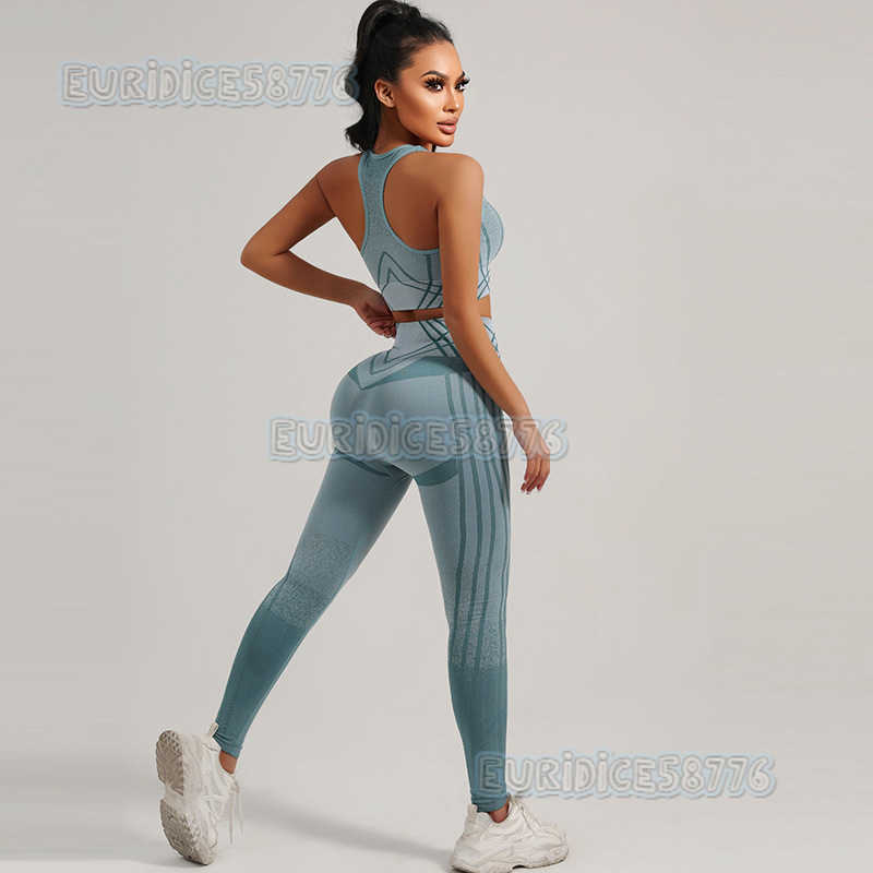 New Seamless Gradient Tiedye Padded Sports Bra Hiplifting Highwaist Yoga Leggings Tightfitting H250825