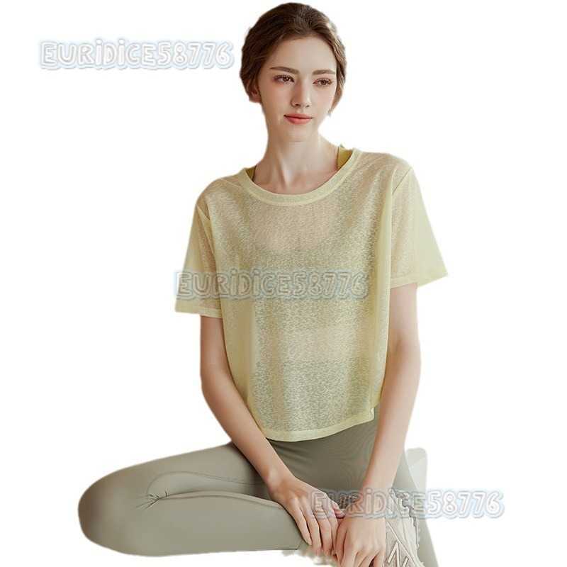 Loose Quickdry Yoga Shirt for Women Breathable Slimming Short Sleeve Tshirt Lightweight Sports Top Summer Fitness Wear H250825
