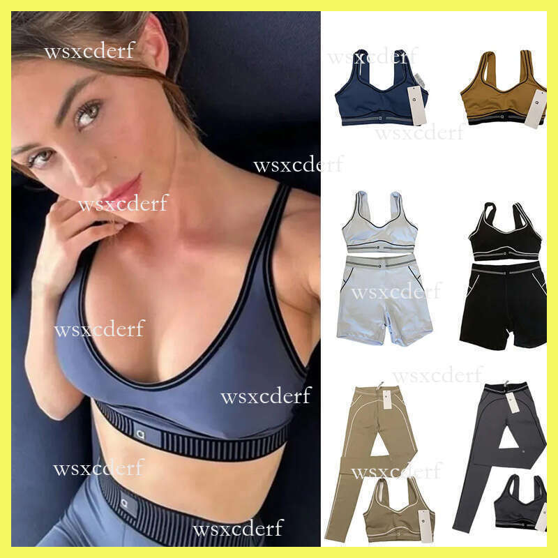 2025 Sexy Yoga Aloness Sets Sports Heart aloolysets Bra+Leggings High End White Striped Pants aloness men Yoga Outfits Aloness Women Clothes alooness bra Suit set