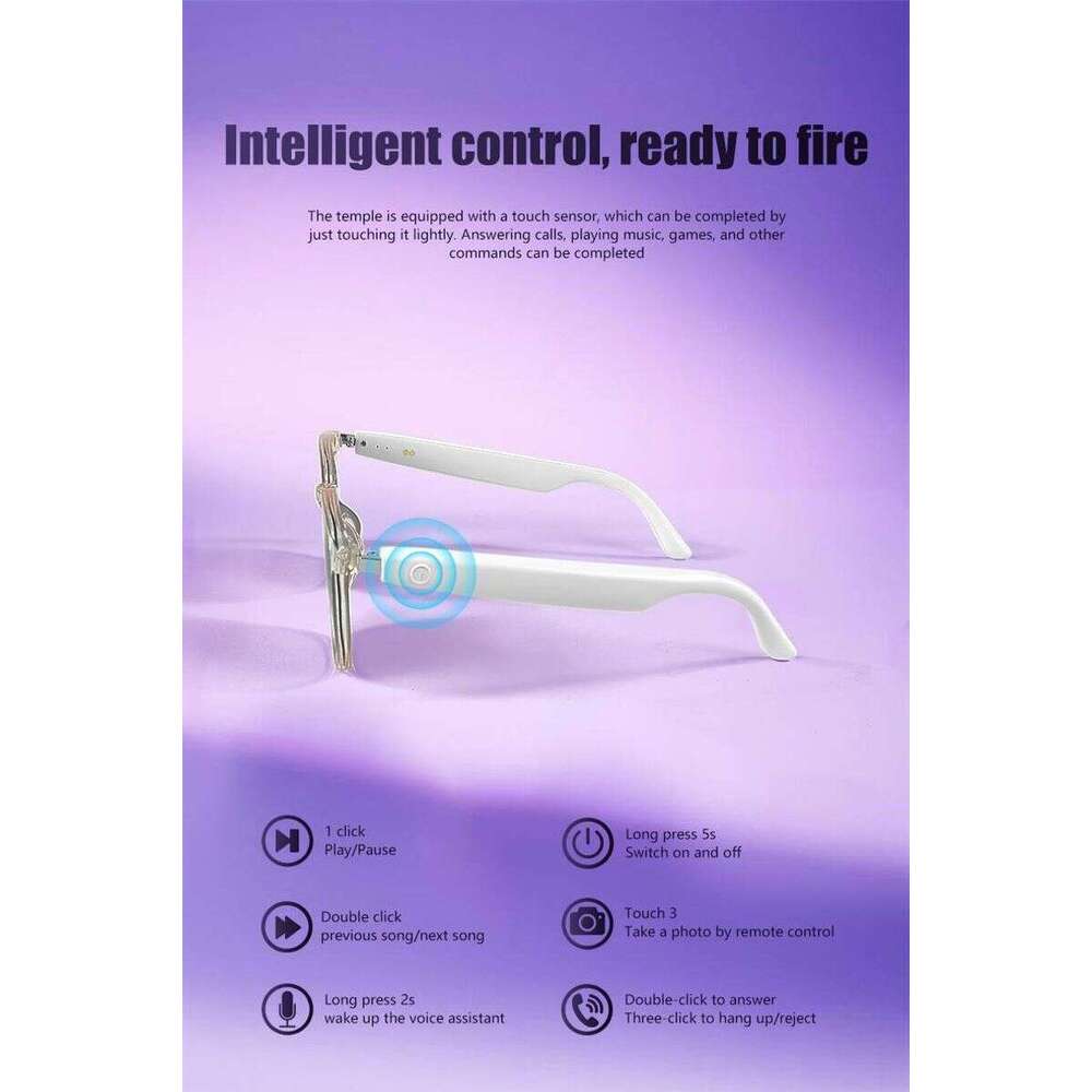 Smart Glasses Wireless Headphones - Bluetooth Sports Sunglasses with UV Protection for Mobile Phones and Outdoor Use Y260207