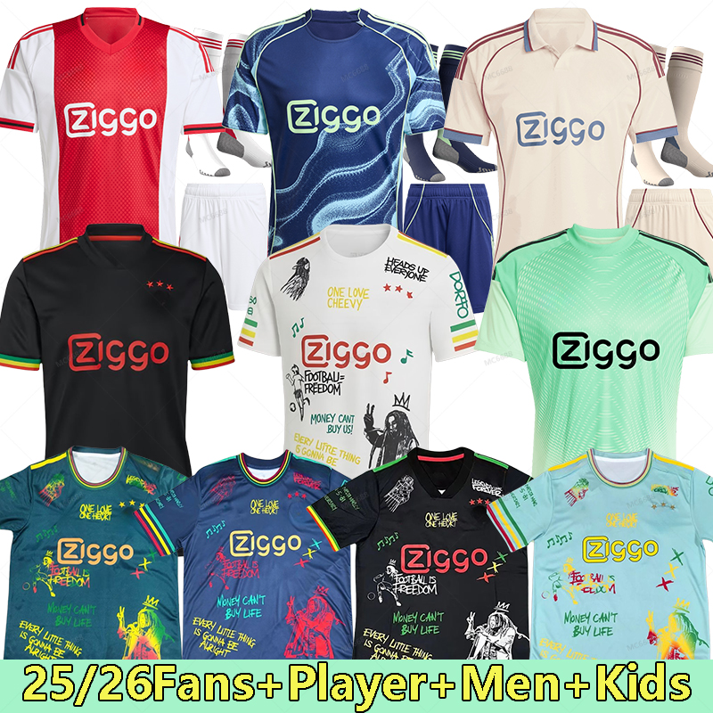 AFC 2025 kit Amsterdam Soccer Jersey 25 26 ajaax Kits maillot Ajaox football shirts 2025 2026 Kids aajax bob marley St one Isl and S 3XL 4XL
