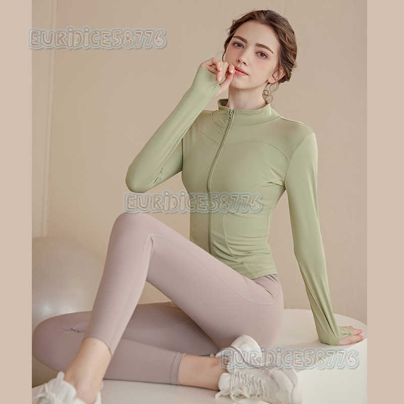 Stand Collar Zipper Yoga Jacket Womens Cardigan Running Cycling Quickdry Sports Top Long Sleeve Autumn Winter Fitness Wear H250825