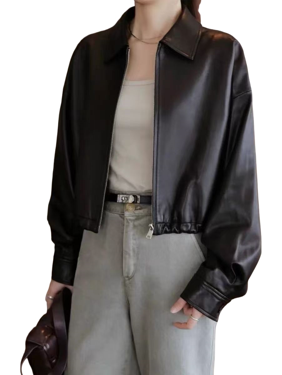 2026 Designer Leather Hip Hop Top Embroidered Button Letter Autumn Style Women's Jacket