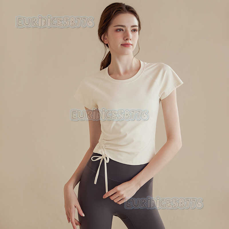 Highend Yoga Wear for Women Short Sleeve Slim Fit Sports Top for Running Pilates Training and Fitness Summer H250825