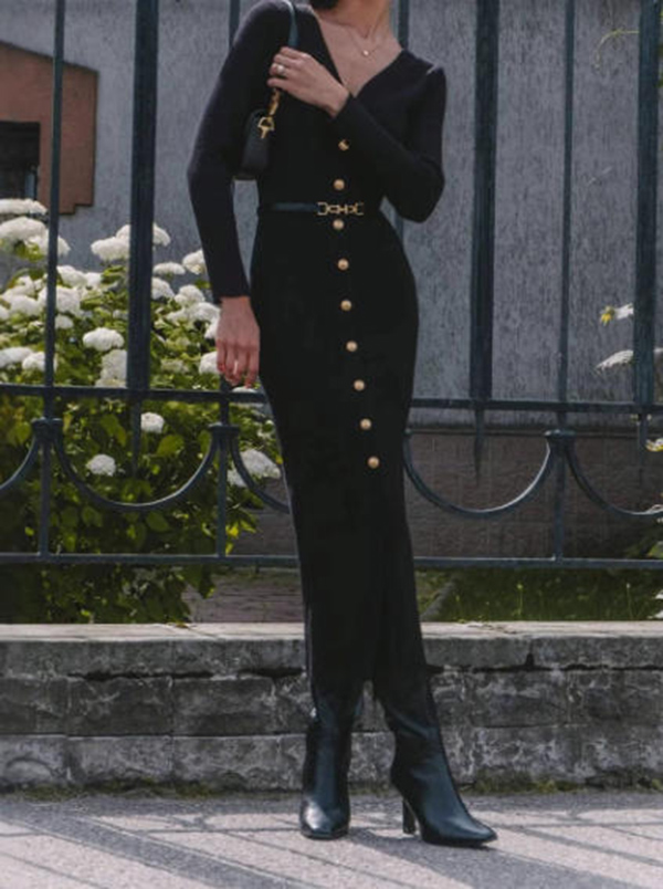 Casual Dresses Fashion Knitted Maxi Dress Elegant Ladies Dress Embroidery Long Shirt Lady Sweater Vestidos