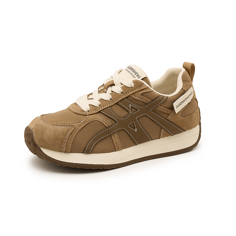 Thick-soled Aggan shoes for women 2025 Autumn new women's shoes Versatile fashionable sports casual shoes Dexun shoes