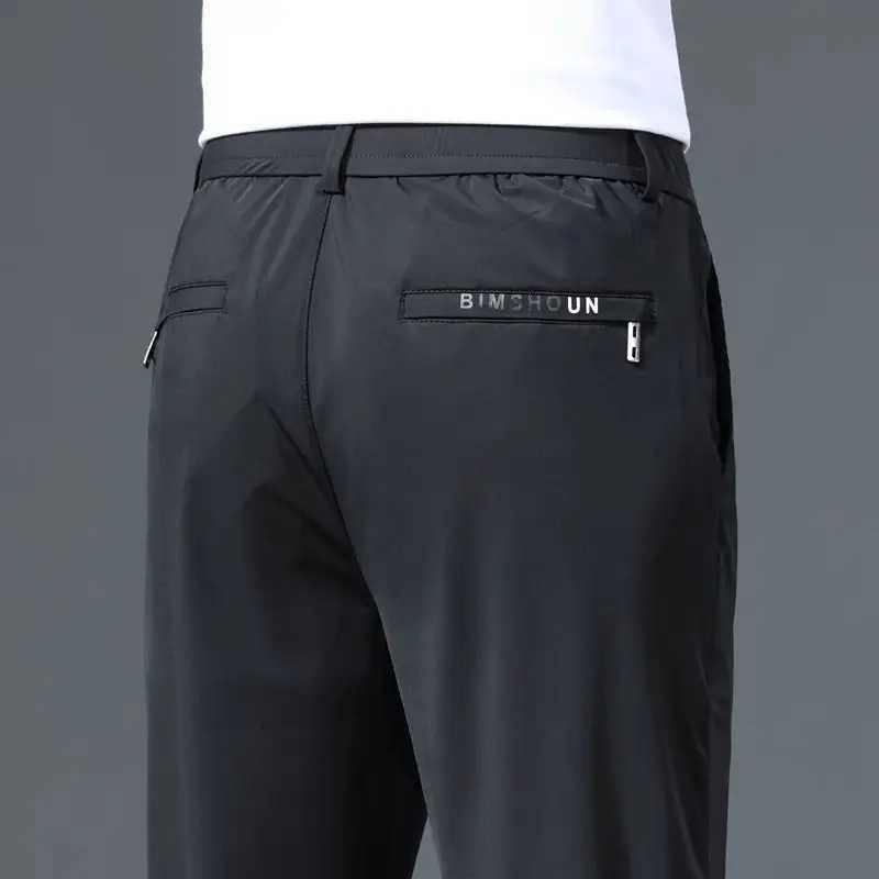 2025 Spring Summer Ultrathin Mens Stretch Slim Straight Casual Pants High Quality Fashion Breathable Golf Sports Trousers W250826