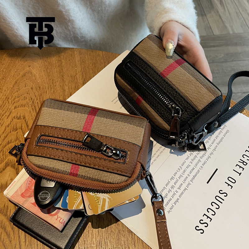 TB BHULAMTE Designer Women's Luxury Wallet New Exquisite High End Mini Compact Storage Bag Zipper Coin Bag Free Shipping Fashion Stripe Phone Bag