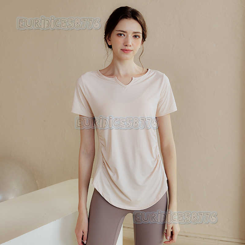 Womens Yoga Top Loose Slimming Quickdry Short Sleeve Tshirt Cool Running Sports Top Morning Jogging Workout Fitness Clothing H250825